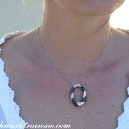 Striking Black and White Diamond Pendant