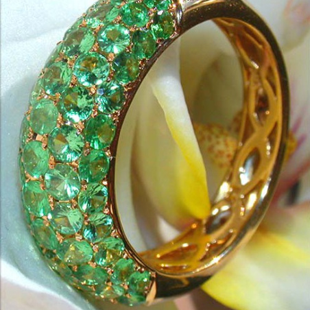 Precious Tsavorite Pavé Ring