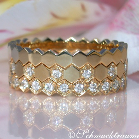 Three Puristic Diamond Rings (Stacking Rings)