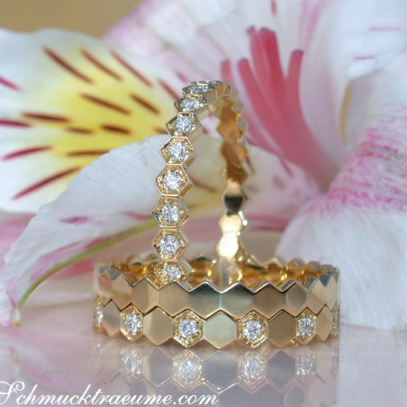 Three Puristic Diamond Rings (Stacking Rings)