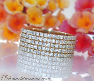 Extra Flat Diamond Eternity Ring in Yellow gold 18k