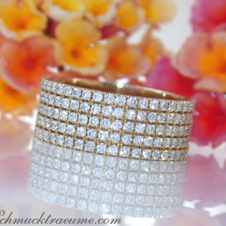 Extra flacher Brillanten Memory Ring / Memoire Ring