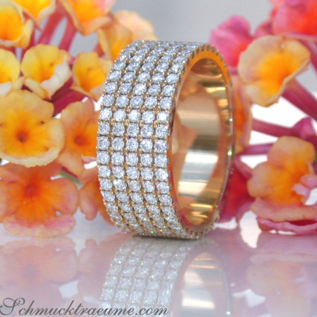 Extra flacher Brillanten Memory Ring / Memoire Ring