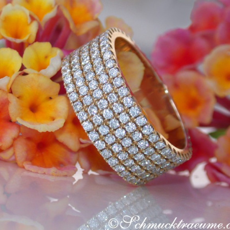 Extra flacher Brillanten Memory Ring / Memoire Ring