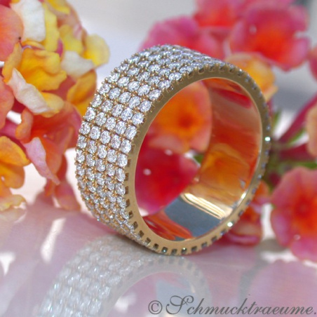 Extra flacher Brillanten Memory Ring / Memoire Ring