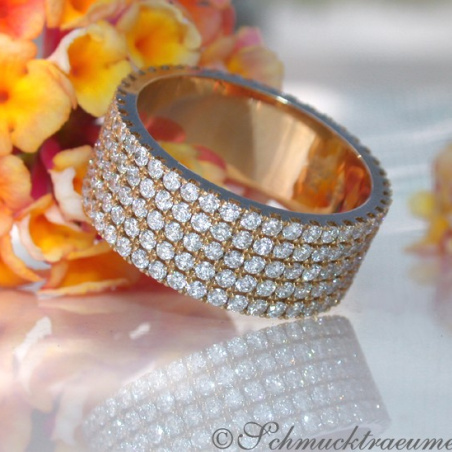 Extra flacher Brillanten Memory Ring / Memoire Ring