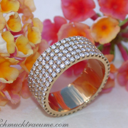 Extra flacher Brillanten Memory Ring / Memoire Ring