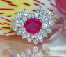Precious Ruby Heart Ring with Diamonds