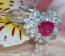 Precious Ruby Heart Ring with Diamonds