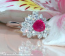 Precious Ruby Heart Ring with Diamonds
