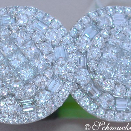 Noble Diamond Stud Earrings with Baguette & Princess Diamonds