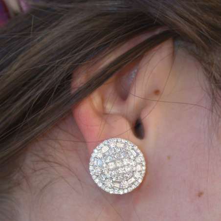 Noble Diamond Stud Earrings with Baguette & Princess Diamonds