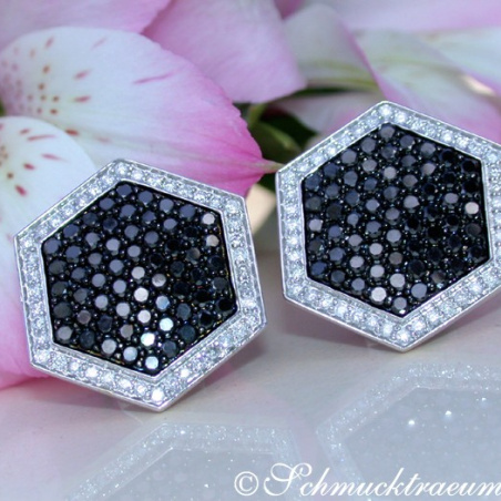 Schwarze Diamanten Ohrstecker