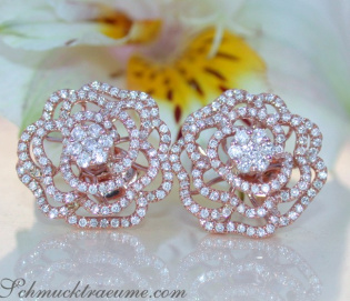 Terrific Diamond "Rose" Stud Earrings