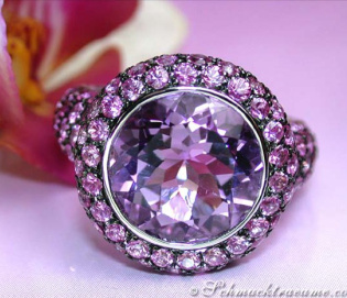 Glorious Amethyst Ring with Pink Sapphires