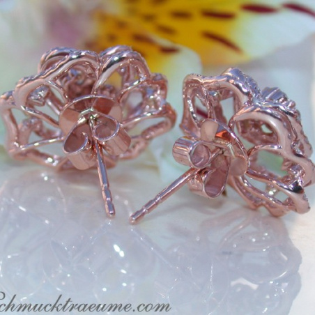 Terrific Diamond "Rose" Stud Earrings