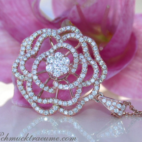 Terrific Diamond "Rose" Pendant
