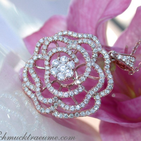 Terrific Diamond "Rose" Pendant