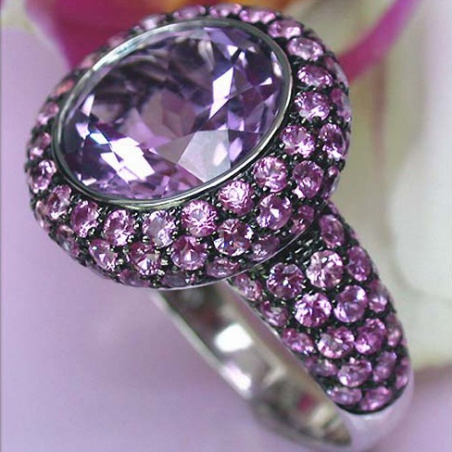 Glorious Amethyst Ring with Pink Sapphires