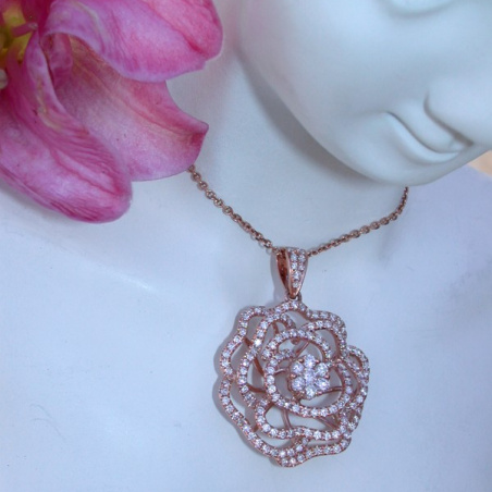 Terrific Diamond "Rose" Pendant