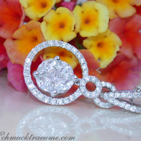 Precious Pendant with Brilliant, Princess & Marquise Diamonds