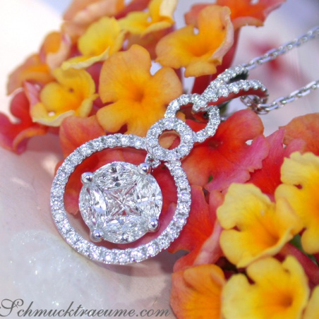 Precious Pendant with Brilliant, Princess & Marquise Diamonds