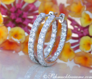Pretty Diamond Hoop Earrings (Ø 19 mm)