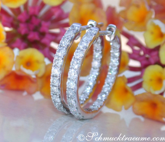 Pretty Diamond Hoop Earrings (Ø 19 mm) Pretty Diamond Hoop Earrings (Ø 19 mm)