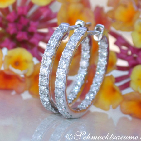 Pretty Diamond Hoop Earrings (Ø 19 mm)