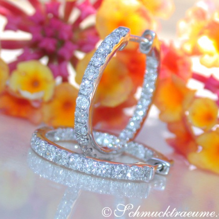 Pretty Diamond Hoop Earrings (Ø 19 mm)