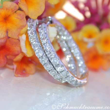 Pretty Diamond Hoop Earrings (Ø 19 mm)
