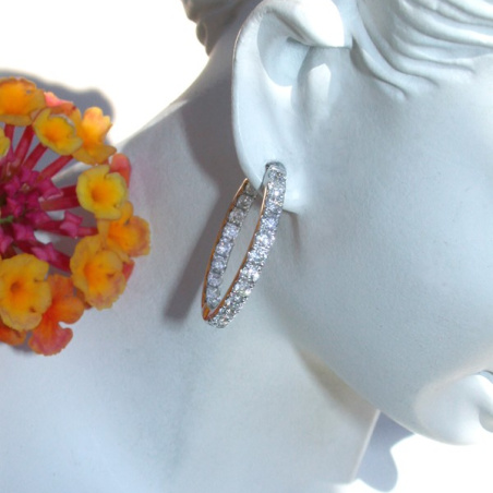 Pretty Diamond Hoop Earrings (Ø 19 mm)