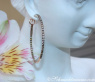 Pretty Hoop Earrings with Natural Brown Diamonds