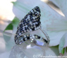 Extravagant Ring with black, white & natural brown Diamonds