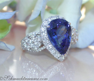 Picture Perfect AAA Tanzanite Ring with Diamonds