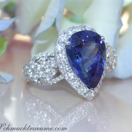 Picture Perfect AAA Tanzanite Ring with Diamonds