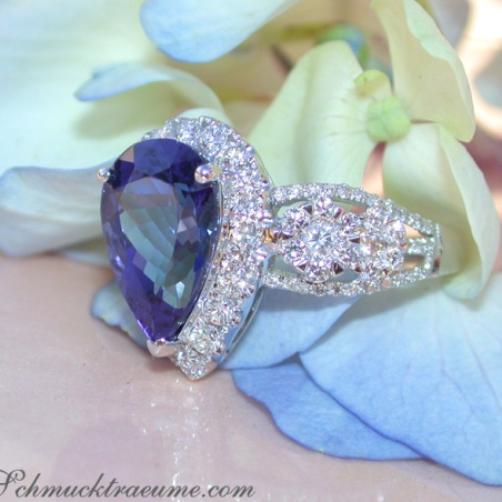 Picture Perfect AAA Tanzanite Ring with Diamonds