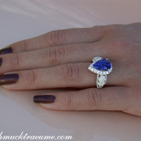 Picture Perfect AAA Tanzanite Ring with Diamonds