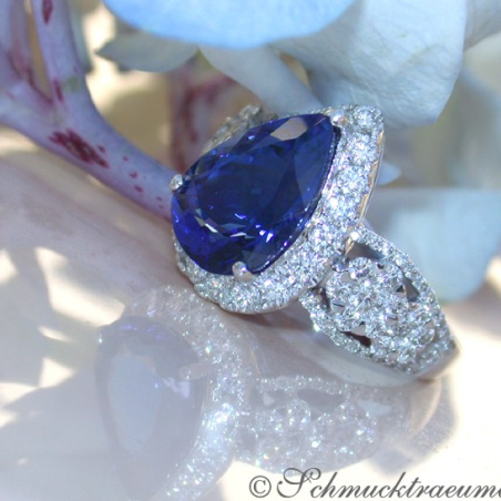 Picture Perfect AAA Tanzanite Ring with Diamonds