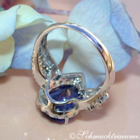 Picture Perfect AAA Tanzanite Ring with Diamonds