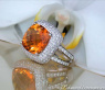Amazing Madeira Citrine Ring with Diamonds