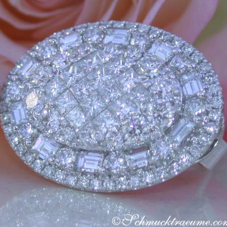 Prestigeous Diamond Earrings with Baguette & Princess Diamonds