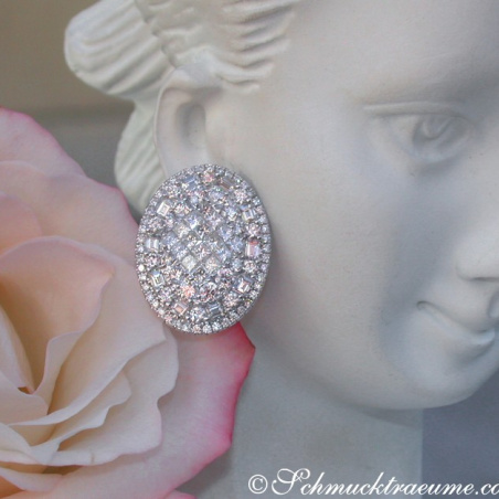 Prestigeous Diamond Earrings with Baguette & Princess Diamonds