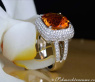 Amazing Madeira Citrine Ring with Diamonds