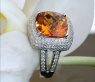 Amazing Madeira Citrine Ring with Diamonds