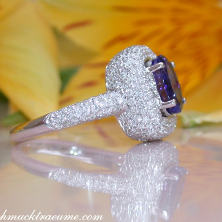 Precious AAA Tanzanite Ring with Diamonds