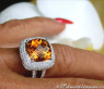 Amazing Madeira Citrine Ring with Diamonds