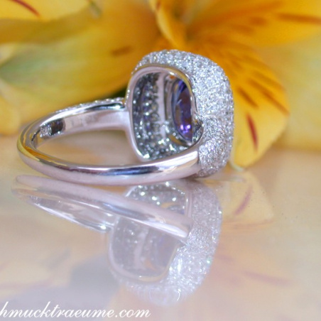 Precious AAA Tanzanite Ring with Diamonds
