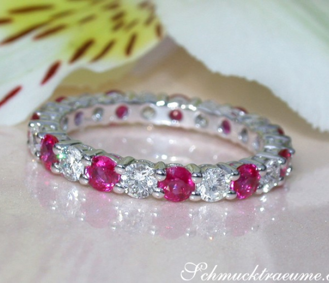 Precious Diamond Eternity Ring with Rubies Precious Diamond Eternity Ring with Rubies