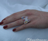 Beautiful Butterfly Ring with Multicolor Sapphires & Diamonds